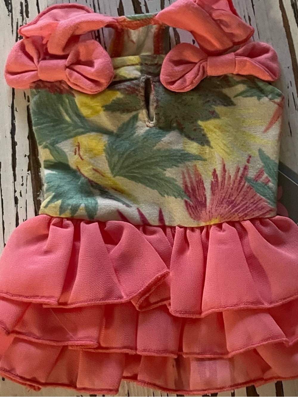 Floral Ruffle Dress with Bow Straps - Picture 2 of 6